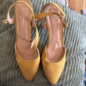 Forever Mustard Pointed Toe 3.5 Heels